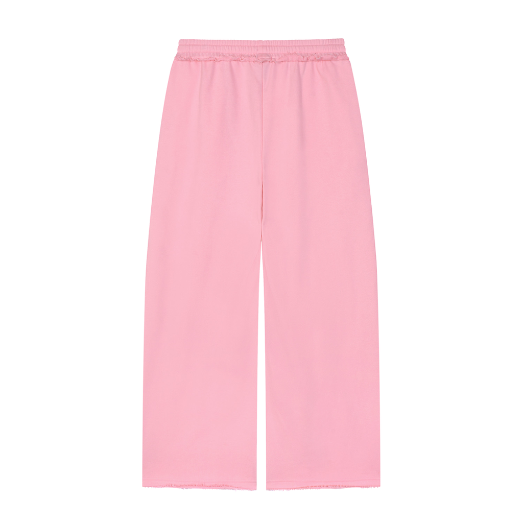 Customizable Initial Wide Raw Edge Sweatpants