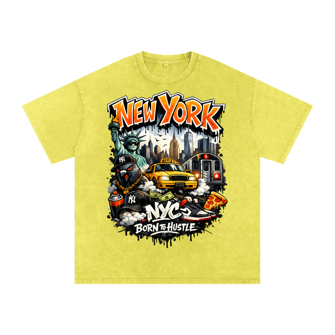 Snow Washed Oversized Cotton T-Shirt
