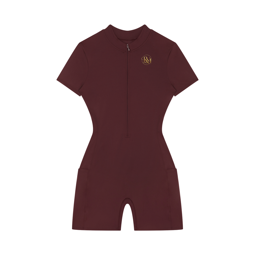 RM Women's Quarter-Zip Short Sleeve Romper
