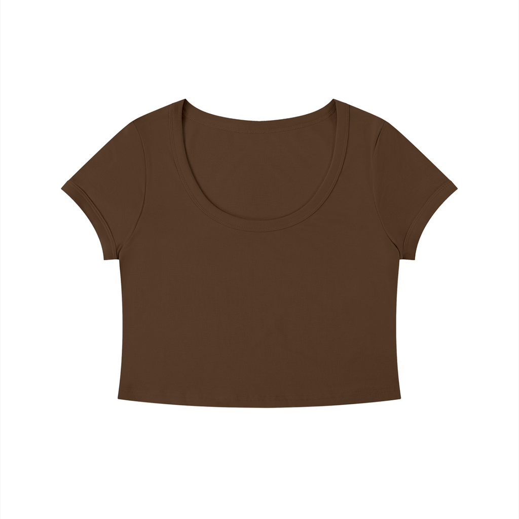 Solid Color Slim Crop T-Shirt