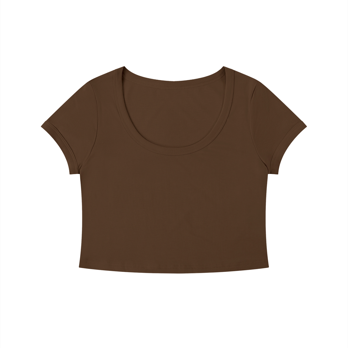 Solid Color Slim Crop T-Shirt