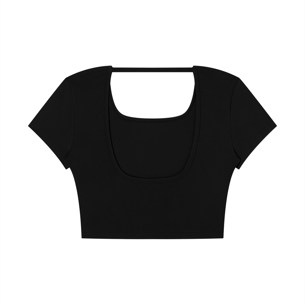 Domi Women's Square Neck Crop T-Shirt