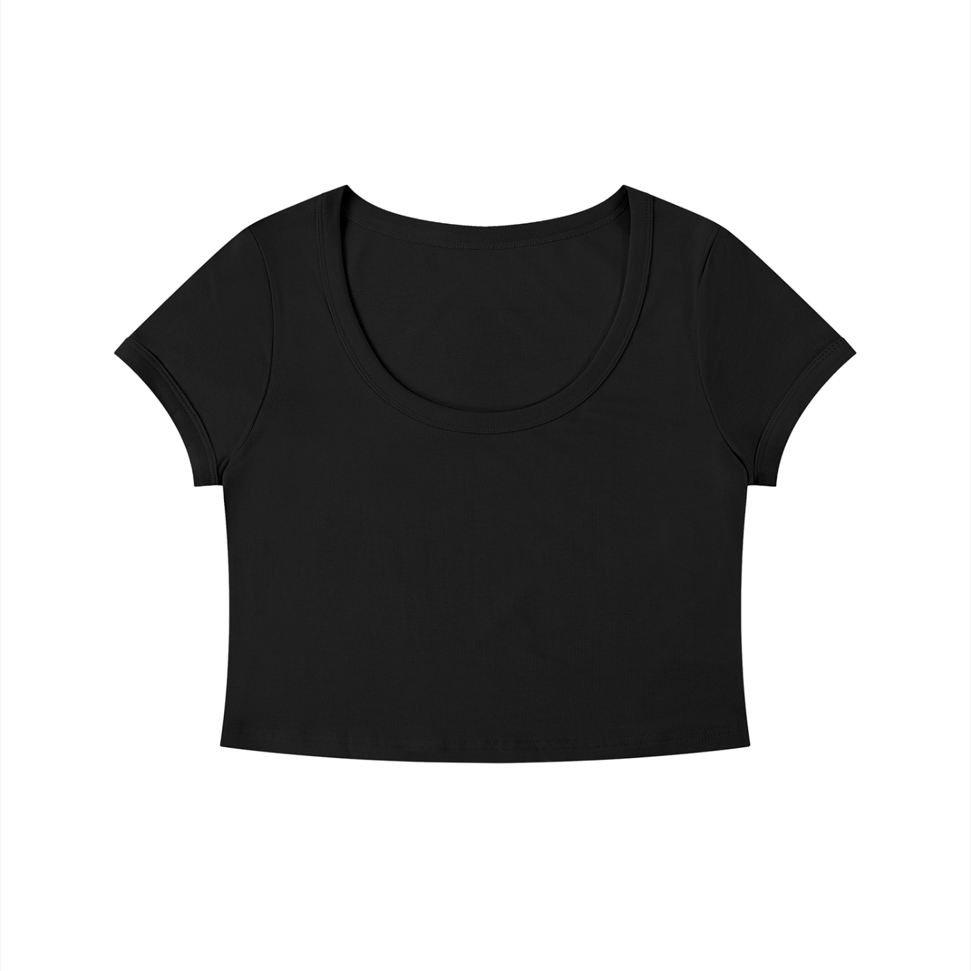 Solid Color Slim Crop T-Shirt