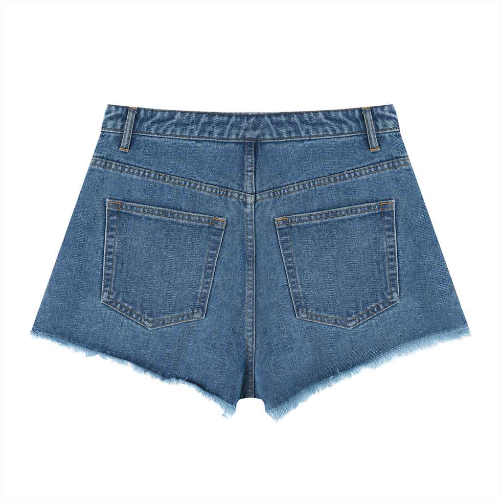 High Rise Denim Shorts